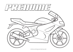 Desen liber de colorat Vehicule Motocicletă Vehicule cu două roți