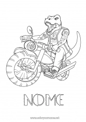 Desenho grátis Dinossauros Veículos Animal Motocicleta Veículos de duas rodas