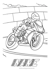 Free coloring Vehicles Race Motorbike Two-wheeled vehicles