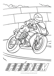 Coloriage à personnaliser Sport Véhicules Course Moto Véhicules à deux roues