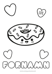 Gratis färgläggning Söt Söt Donuts
