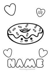 Free colouring Cute Cute Doughnuts