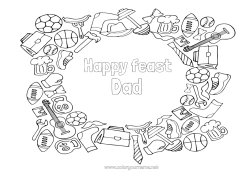 Free colouring Sport Dad Grandad Happy birthday