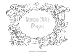 Coloriage enfant Sport Papa Papi Bonne fête