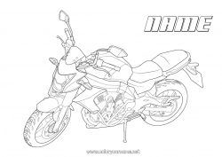 Free coloring Vehicles Motorbike Two-wheeled vehicles