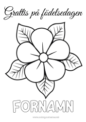 Gratis färgläggning Blommor Mamma Mormor Grattis på födelsedagen Lätta målarbilder Hibiskus
