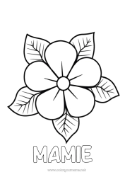 Coloriage enfant Fleurs Maman Mamie Bonne fête Coloriages faciles Hibiscus