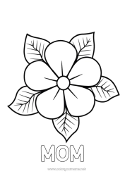 Child coloring page Flowers Mum Grandma Happy feast day ! Easy coloring pages Hibiscus