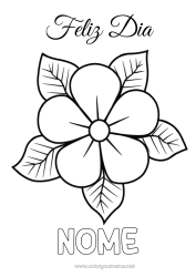 Página de desenho infantil Flores Mamãe Vovó Feliz Aniversário Desenhos para colorir fáceis Hibisco