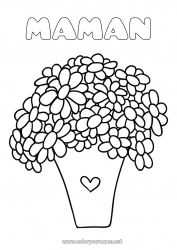 Coloriage enfant Fleurs Bonne fête Printemps Vase