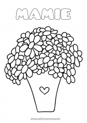 Coloriage enfant Fleurs Bonne fête Printemps Vase