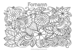 Gratis färgläggning Blommor Grattis på födelsedagen