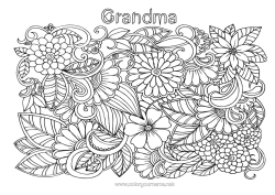 Free coloring Flowers Happy feast day !