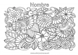 Niño página para colorear Flores Feliz día de fiesta