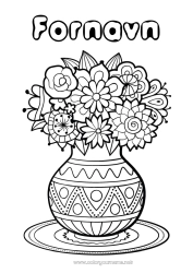 Gratis farvelægning Blomster God fest Forår Vase