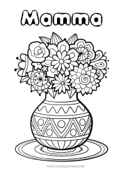 Färgläggningssida för barn Blommor Grattis på födelsedagen Vår Vas