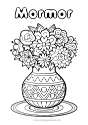 Färgläggningssida för barn Blommor Grattis på födelsedagen Vår Vas
