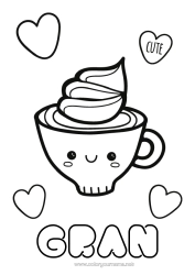 Free colouring Cute Cute Café Drink
