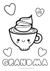 Free coloring Cute Kawaii Coffee Drinks