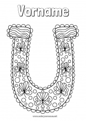 Kostenlose Malvorlage Glück Kleeblatt Irland Hufeisen St. Patrick's Day