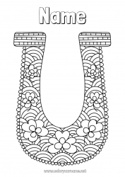 Coloring to customize Luck Clover Ireland Horseshoe Saint Patrick's Day