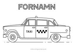 Gratis färgläggning Fordon Bil USA New York Taxi Lastbilar och nyttofordon Bilar, skåpbilar och husbilar Transportyrken