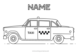 Free colouring Vehicles Car United States of America New York Taxi Trucks and commercial vehicles Cars, vans and motorhomes Transport occupations