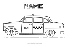 Free drawing Vehicles Car USA New York Taxi Trucks and utility vehicles Cars, vans, and motorhomes Transportation Professions