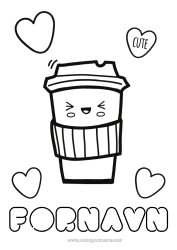 Farvelægningssiden tilpasning Sød Kawaii Kaffe Te Drik Sodavand