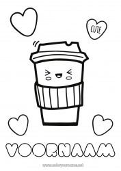 Gratis tekening Schattig Kawaii Koffie Thee Drankje Frisdrank