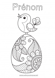 Dessin gratuit Mandala Oiseau Animal Oeufs de Pâques Gros oeuf de Pâques Oiseaux et mammifères volants