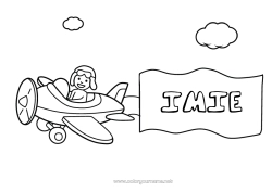 Kolorowanka za darmo Samolot Pojazdy Pojazdy powietrzne Tablica