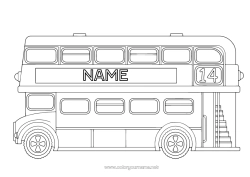 Free drawing London United Kingdom Bus, coach Ground public transport