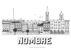 Colorear gratis Geografía Irlanda Dibujos complejos para colorear País Monument Ciudad del mundo