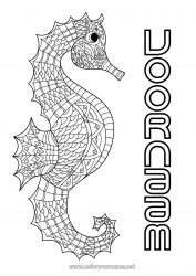 Gratis tekening Mandala Zee Dier Zeepaardje Zeedieren
