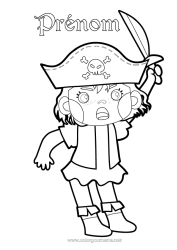 Coloriage gratuit Pirate Mer