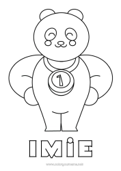 Rysunek za darmo Sport Zwierzę Puchar, trofeum, medal. Panda Inne zwierzęta świata Zawody i nagrody Pierwsze miejsce - zwycięzca