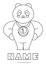 Free drawing Sport Animal Cup, trophy, medal Panda Other animals of the world Competitions and Rewards First place - winner