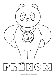 Dessin gratuit Sport Animal Coupe, trophée, médaille Panda Autres animaux du monde Compétitions et récompenses Première place - vainqueur