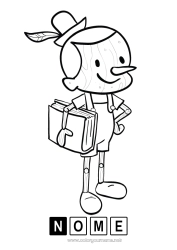 Disegno gratuito Pinocchio Fiaba Disegni intermedi Libro Lettura