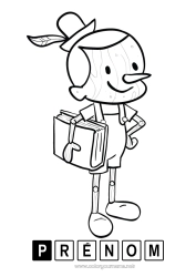 Coloriage gratuit Pinocchio Conte de fées Coloriages intermédiaires Livre Lecture