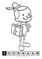 Gratis tekening Pinokkio Sprookje Intermediaire kleurplaten Boek Lezen Verhalen voor Kinderen