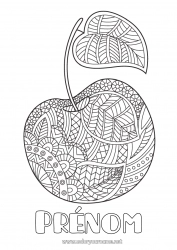 Coloriage gratuit Mandala Été Nourriture Cerise Fruits Coloriages complexes