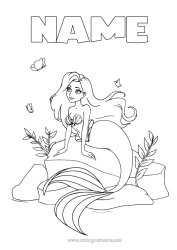Free colouring Sea Siren