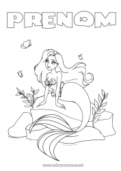 Coloriage gratuit Mer Sirène