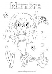 Dibujo libre Mar Pescado Sirena Animales marinos o acuáticos