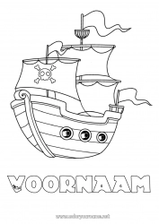 Gratis tekening Piraat Voertuigen Boot Maritieme voertuigen