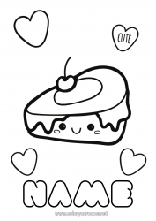 Free coloring Cute Kawaii Food Treats