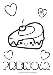 Coloriage gratuit Mignon Kawaii Nourriture Gourmandises, sucreries