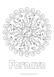 Gratis fargelegging Mandala Hav Dyr Hippocampus Marin eller akvatisk dyr